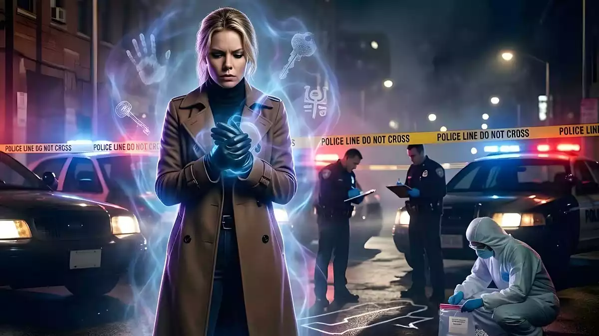 Kriminalmedium bei der Arbeit in den USA